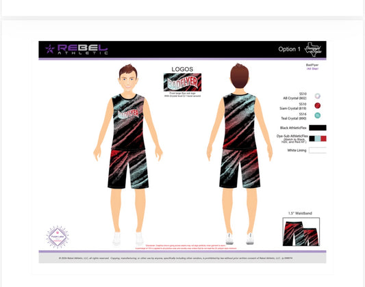 BadFlyer x Rebel The Wild Boys Set cheer practicewear