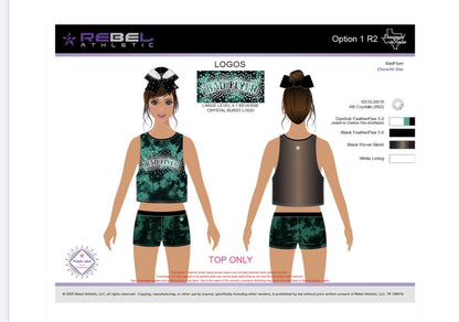 BadFlyer x Rebel Emerald Rush Tank cheer apparel