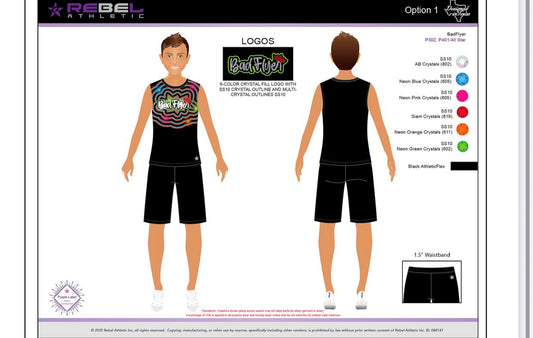 BadFlyer x Rebel JewelLuxe Cosmic Wave Tank cheer apparel