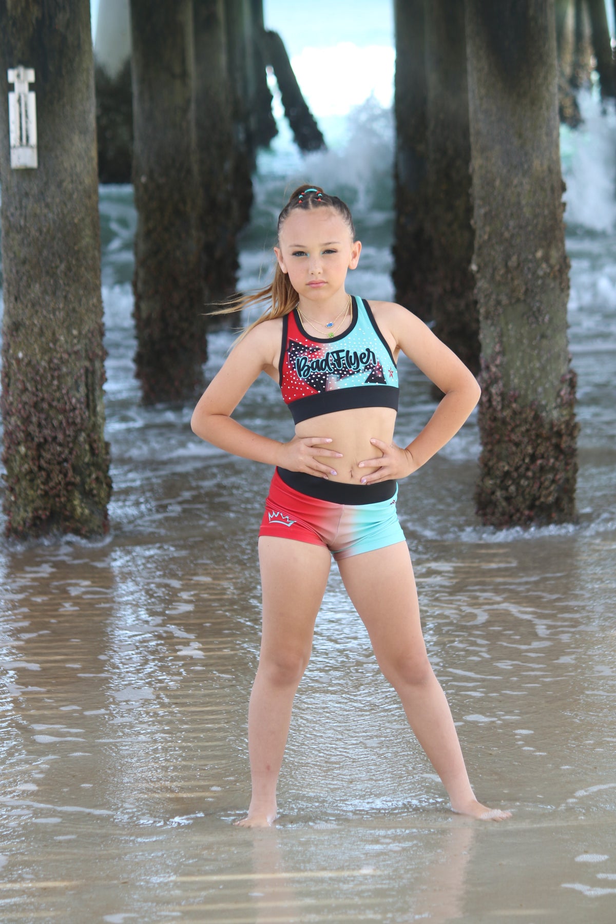 BadFlyer x Rebel Ombré cheer practicewear