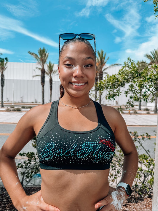 BadFlyer rhinestone top cheer apparel